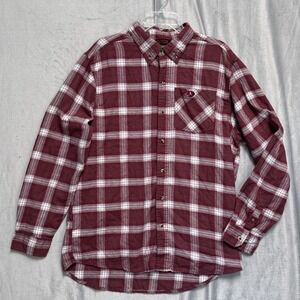 Mossy Oak Shirt Mens Large Red Plaid Flannel Button Down Long Sleeve Outdoor